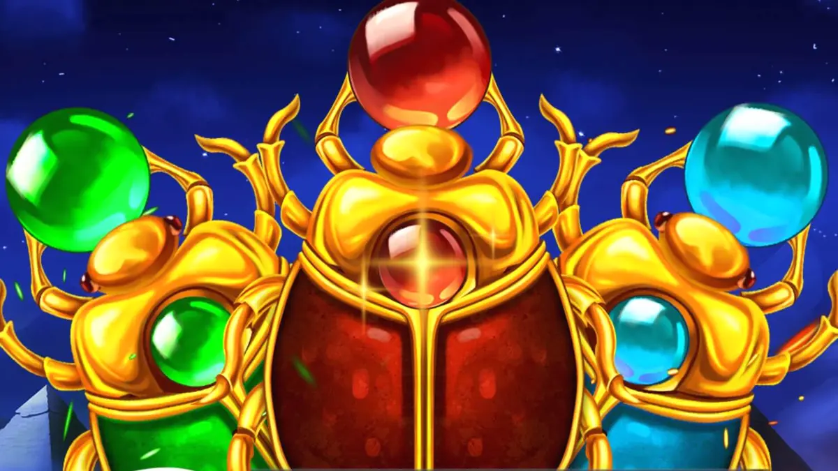 Tampilan visual slot 3 Scarabs of Fortune dengan tema Mesir Kuno